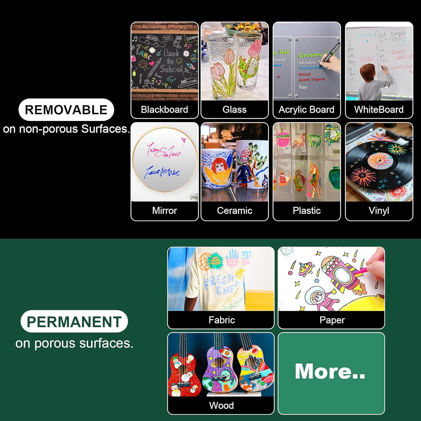 SILENART Chalk Markers - Vibrant 8 Pack - Dry Erase Markers Pen - Liquid Chalk Markers for Blackboard Chalk Board Windows Glass Acrylic Calendar Board - Erasable Chalk Marker (Blue)