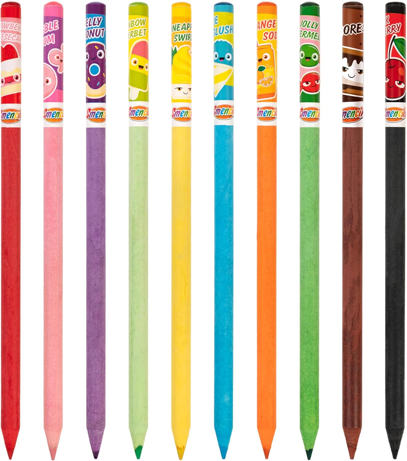 Colored Smencils (2 Pack) - Patented Gourmet Scented Colored Pencils made from Recycled Newspapers, 10 Count, Gifts for Kids, School Supplies, Classroom Rewards