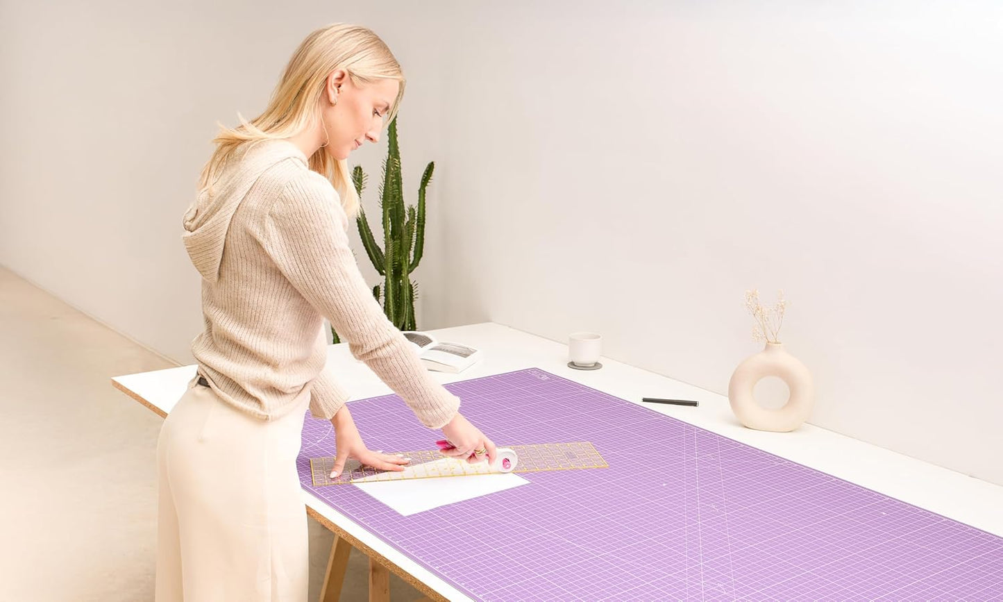 Elan Cutting Mat 36x72 Pink & Purple, Extra Large Self Healing Cutting Mat 36 x 72 Inch, 5-Ply Craft Board Pink, Hobby Board for Sewing and Quilting