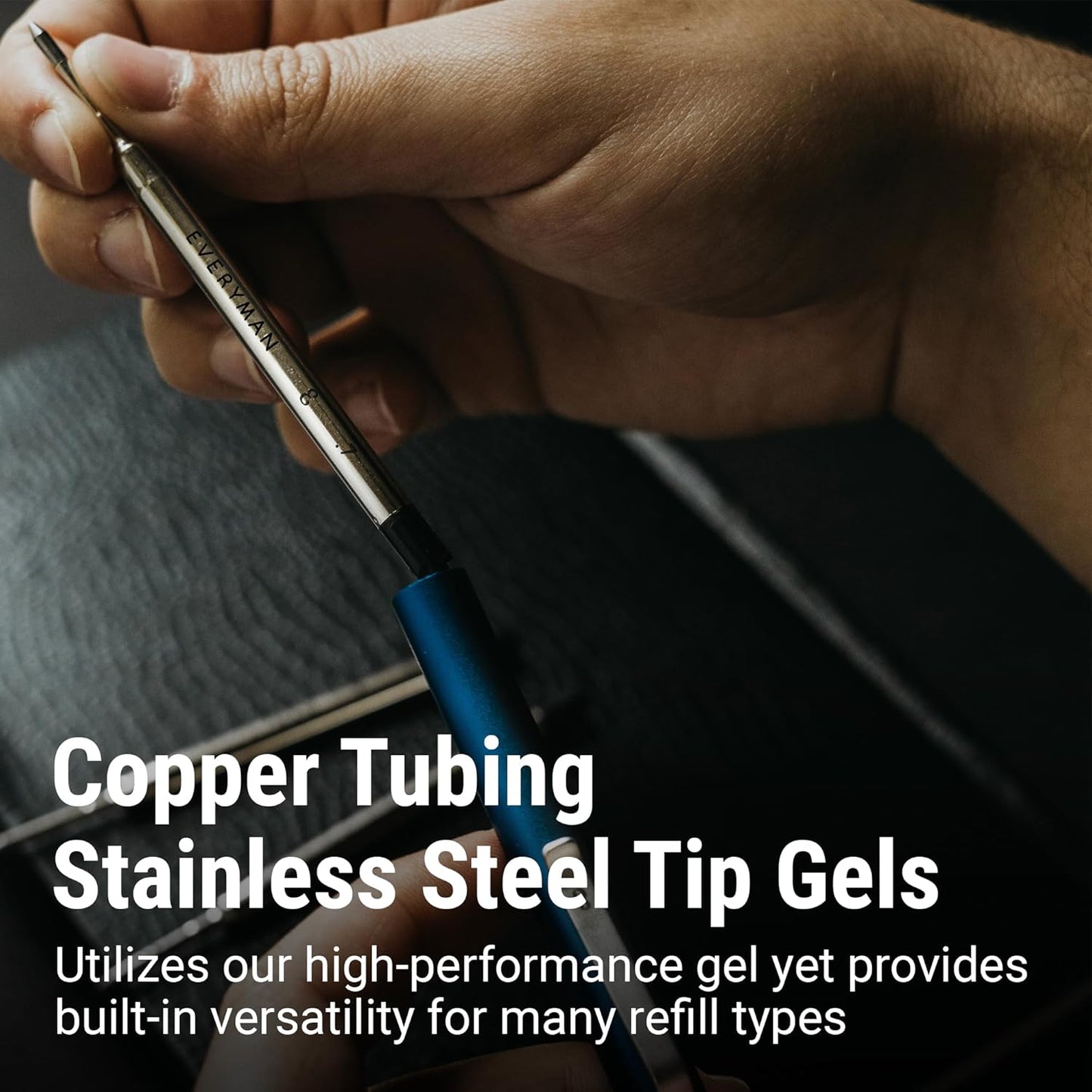 Everyman Grafton Full Click Refillable 0.7mm Ball Point Pen, Taipan | Sleek Anodized Aluminum EDC Pen with Deep Grooved Grip | Smooth Writing Pocket Pen for Office, Travel, Gifting & Daily Use