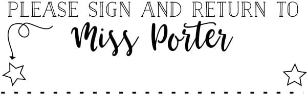 Custom Self-Inking Teacher Stamps | 49 Designs | Fun Teacher Phrases | Grading Made Easy | Classroom, Teacher and Library Book Stamps (Please Sign and Return Stars, Xtra Wide)