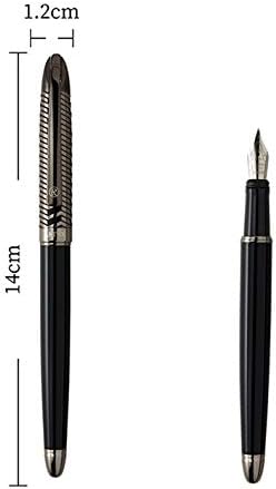 Stylish Fountain Pen : Luxury,Elegant,Germany F Fine Nib, Gift for Men & Women, Professional, Executive, Metal, Gift Box. –Free Engraving (Black (Piano Style)),14cmx1.2cm(AT-F4CARBON-1)