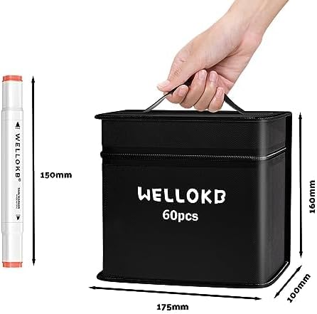 Alcohol Markers, 60 Dual Tip Permanent Art Markers for Coloring, Illustrations, and Sketching, Includes Case for Easy Storage, Alcohol, Based Ink Ideal for Book Painting and Card Making