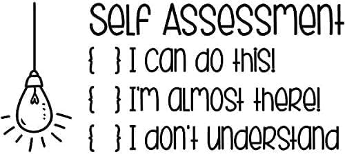 Custom Self-Inking Stamps | 49 Designs | Fun Phrases | Grading Made Easy | Classroom, Library Book Stamps (Self Assessment, Xtra Large)