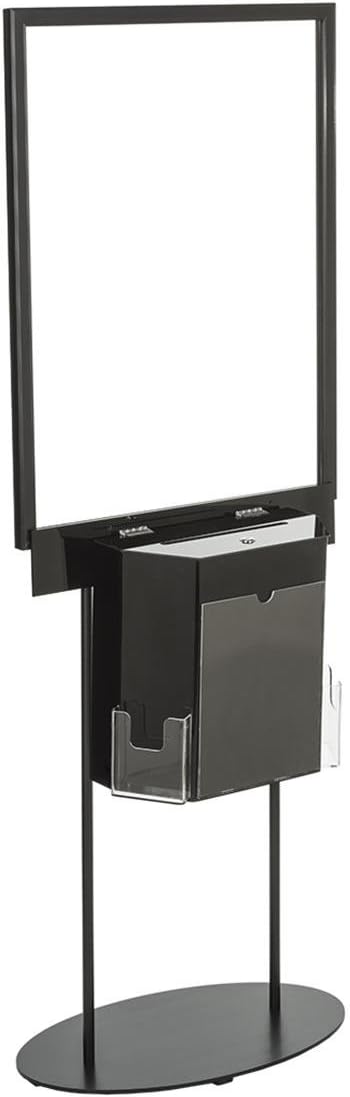 Displays2go LSBST2BKBK Double Sided Poster Stand with Locking Ballot Box, Floor Standing, Black