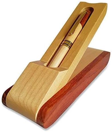 Luxury Wooden Ballpoint Pen Gift Set with Business Pen Case Display, Nice Writing Pen with Box and Gel Ink Refills Fancy Business Wood Pens Stand for Men Women Designer Cool Executive Pen