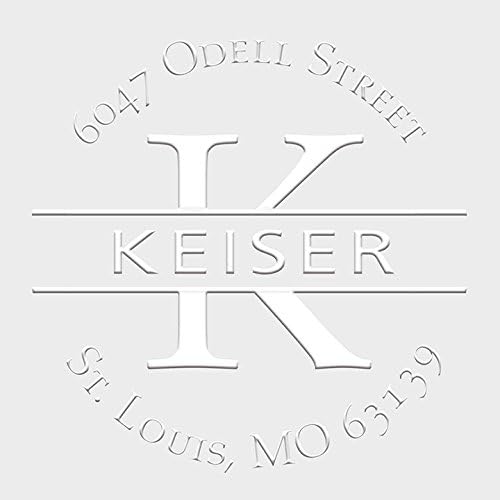 Custom Monogram Address Embosser - Personalized Round Seal with 50 Gold Seal Labels - Style EM022