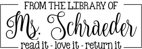 Custom Self-Inking Teacher Stamps | 49 Designs | Fun Phrases | Grading Made Easy | Classroom and Library Book Stamps (From The Library of - Read, Love, Return, Large)