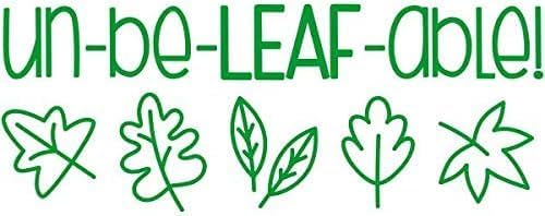 Custom Self-Inking Classroom stamps | 49 Fun Phrases | Grade Stamps (Un-be-Leaf-able!, Xtra Large)