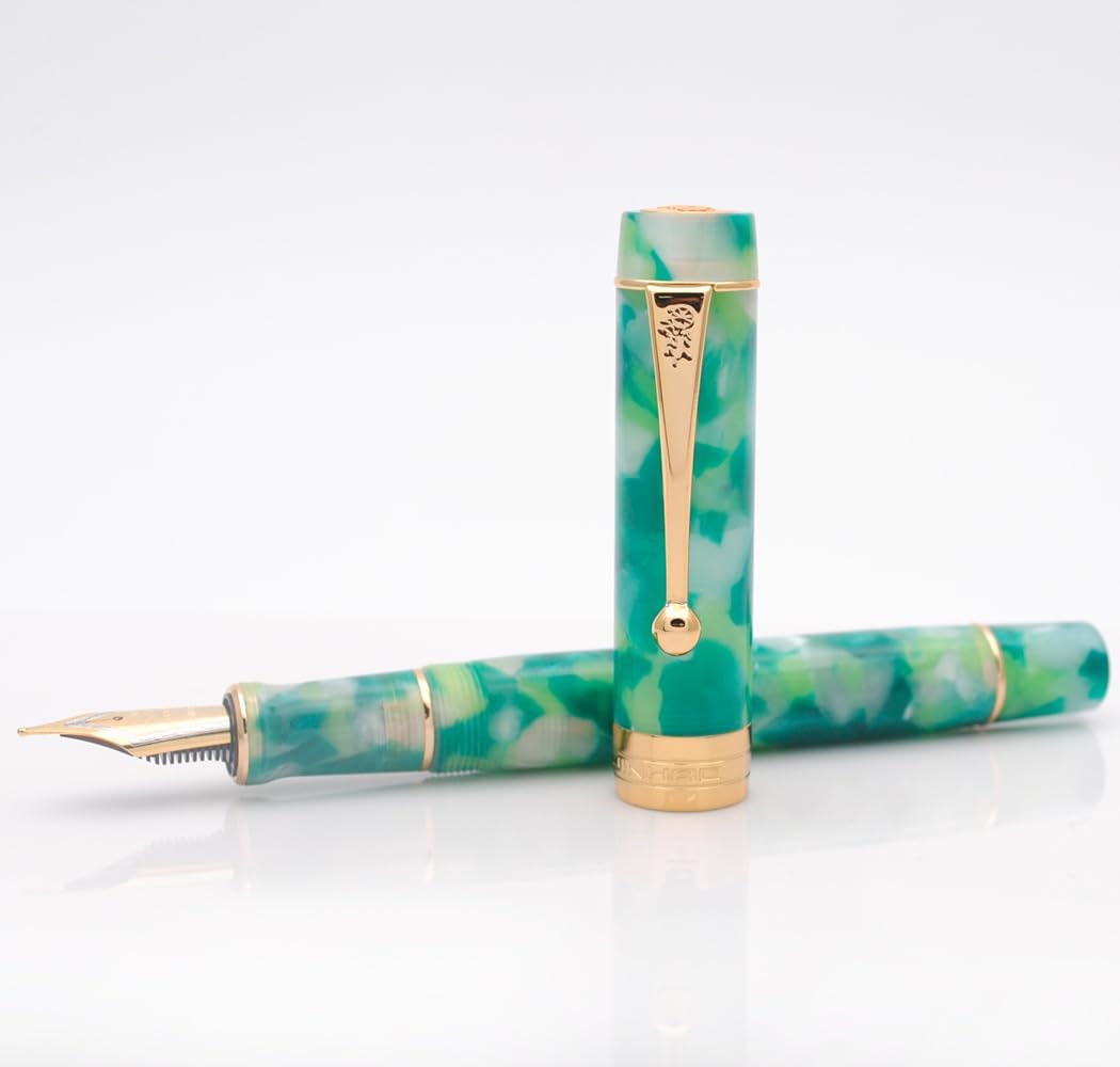 JINHAO 100 Fountain Pen with Ink Converter (Medium Nib 0.7mm, Fantastic Green)