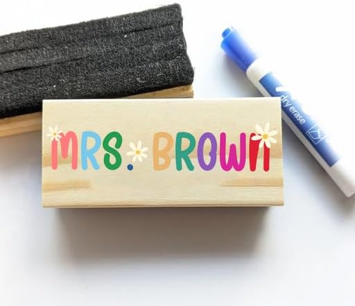 Personalized Name Chalkboard Eraser for Teachers – Dry Erase Board Cleaner –Back to School Supplies and First Day of School Gift- Custom Name