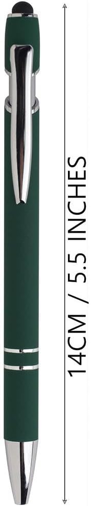 Ballpoint Pen with Stylus Tip Black Ink 1.0 mm Medium Point Soft Touch Metal Matt Assorted Color Barrel 10 Count