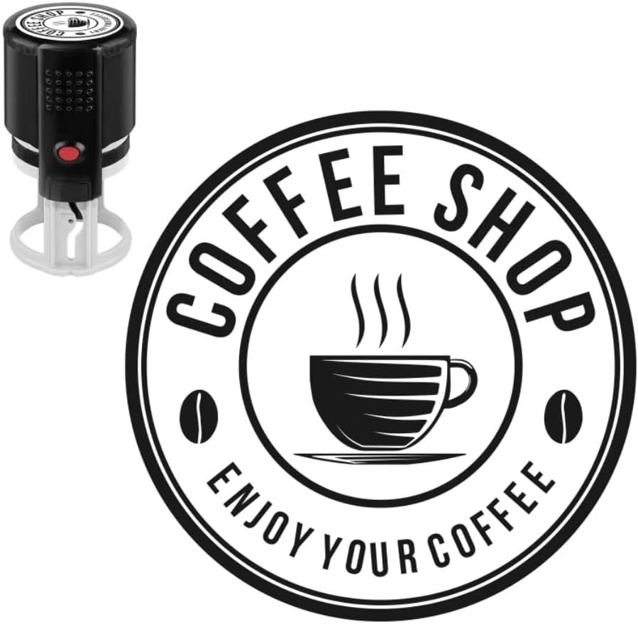 Custom Stamps for Business | Custom Logo Stamp | Personalized Self Inking Stamp Customized Business Logo Text Rubber Stamper, 4 Sizes/5 Color Options (2-inch)