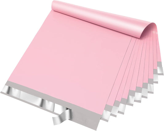 Fuxury Poly Mailers 12x15.5Inch 50 Pcs, Waterproof Shipping Bags for Clothing, Strong Adhesive Shipping Envelopes for Small Business, Self Seal Mailers Poly Bags Mailing Envelopes Light Pink