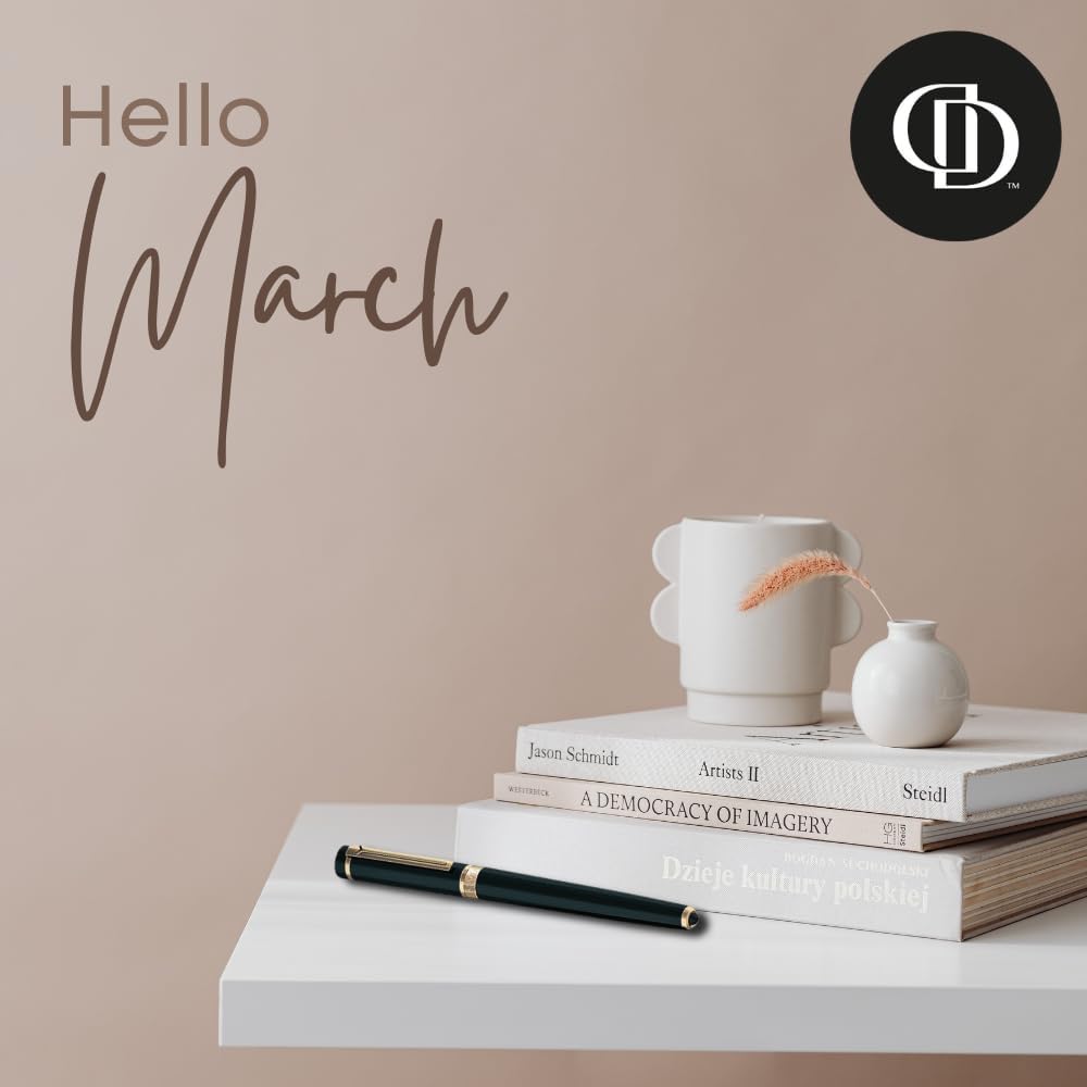 Dryden Designs Fountain Pen Medium Nib Gift Pouch - with 24 Ink Cartridges - MCM (Emerald Green [with 24 Ink Cartridges])