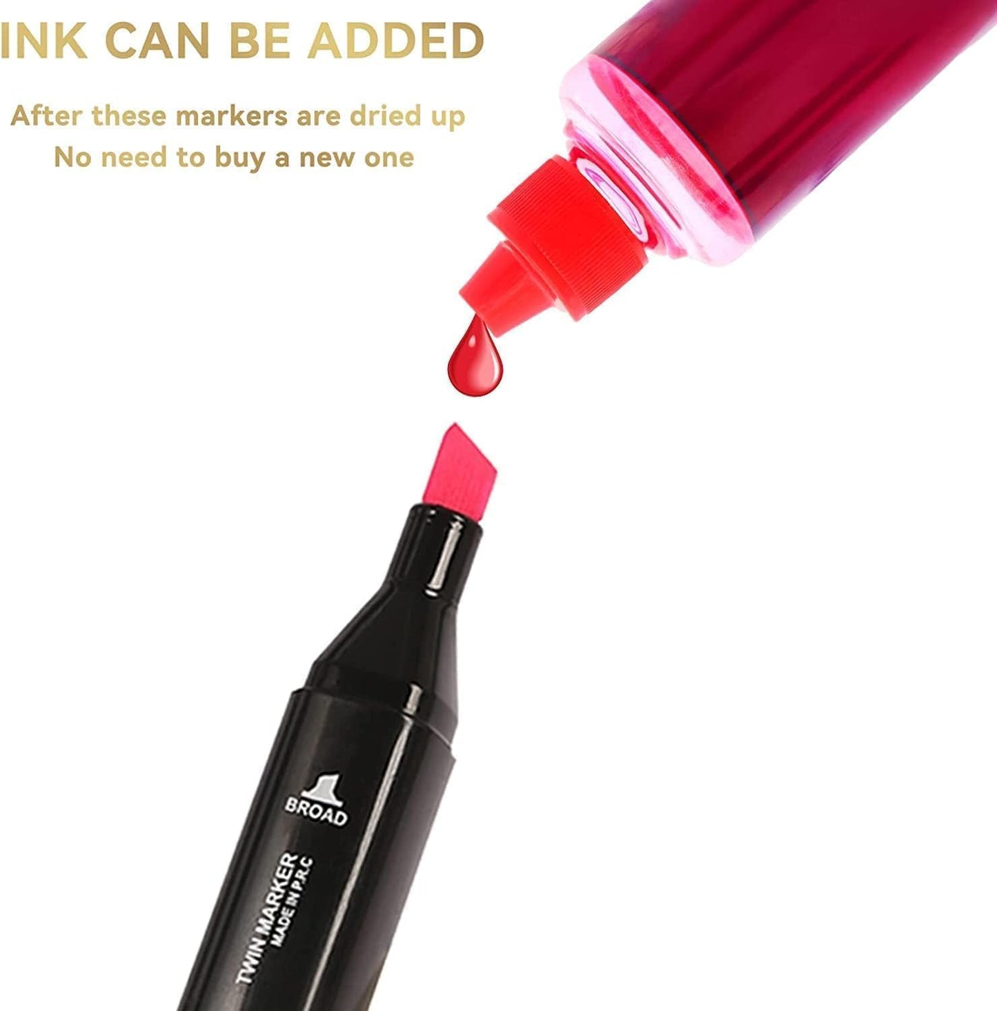 Dual Tip Art Markers, 24 Colors Drawing Markers - Coloring & Sketching for Adults & Kids 8-12