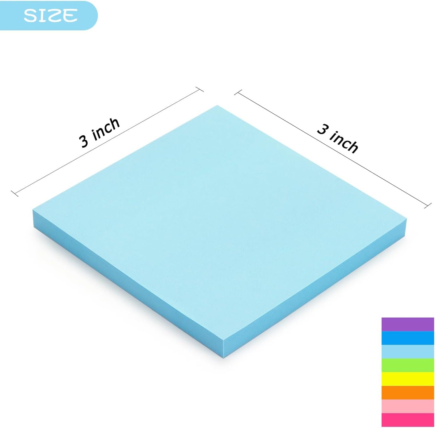 Early Buy 24 Pads Sticky Notes 8 Bright Color Self-Stick Notes 3 in x 3 in, 60 Sheets/Pad