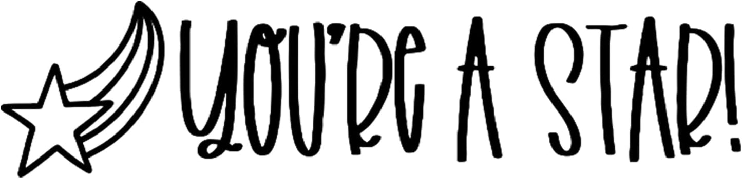 Custom Self-Inking Stamps | 49 Designs | Fun Phrases | Grading Made Easy | Classroom, Library Book Stamps (You're a Star!, Xtra Wide)