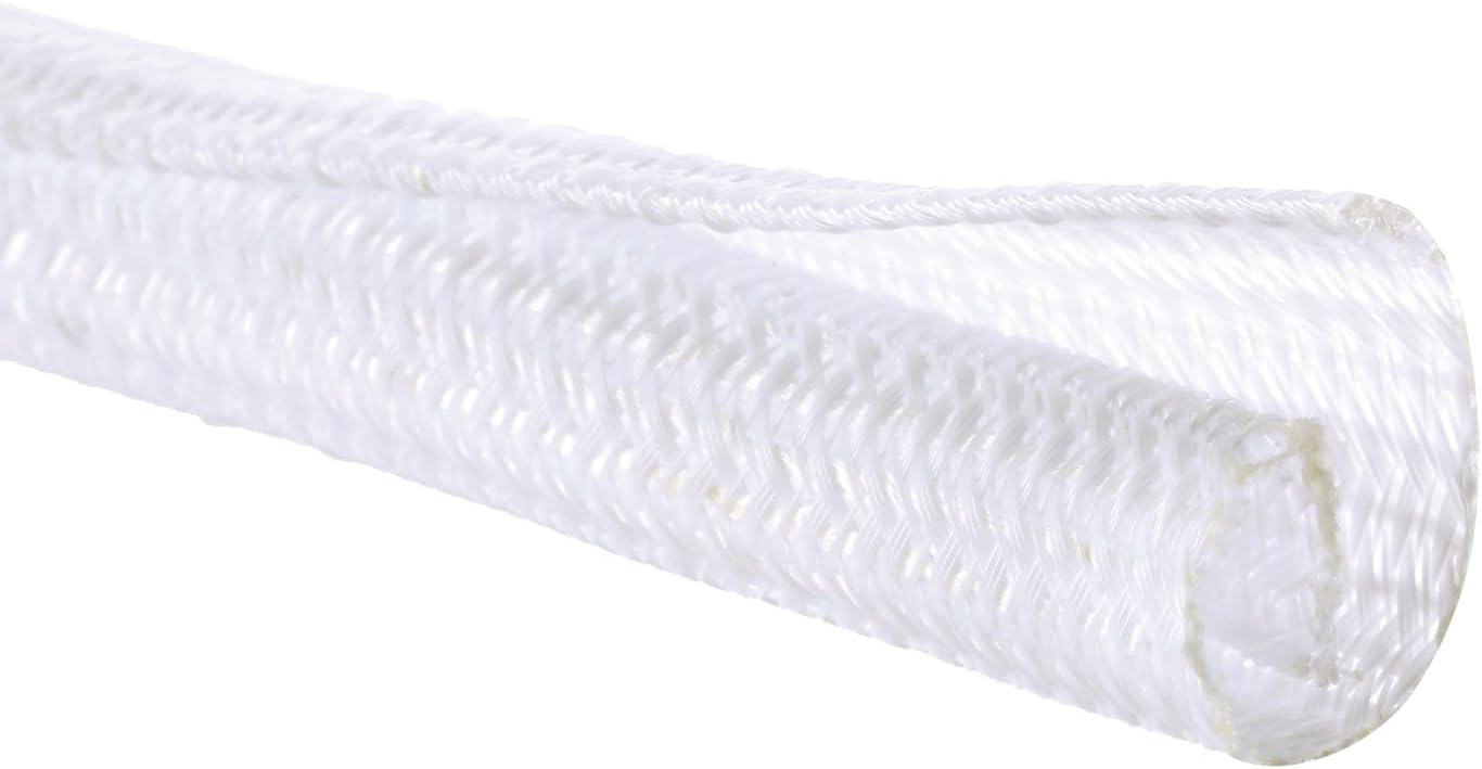 1/4" x25ft Split Sleeve Wire Loom Tubing - Cat-Proof Cord Protector for USB, Power, Audio/Video Cables | Chew-Resistant Cable Sleeve | Easy Install, White