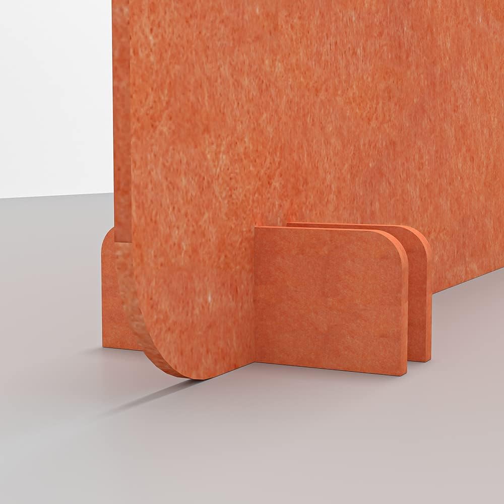 Freestanding Acoustic Desk Divider with Mount | Eco-Friendly Privacy Screen Panel | Noise Reducing Desk Partition | Tackboard Option & Easy to Install | Made from Recycled Plastic | Orange - 18" X 59"