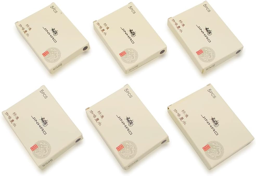 30pcs JINHAO Ink Cartridges Fountain Pen Refills for JINHAO and Baoer Pen Standard Size (Brown)