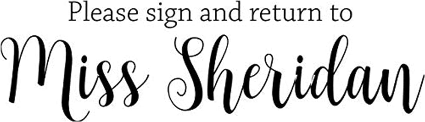 Custom Self-Inking Stamps | 49 Fun Designs | Classroom & Book Stamps - Grading Made Easy (Please Sign & Return Script | Xtra Wide)