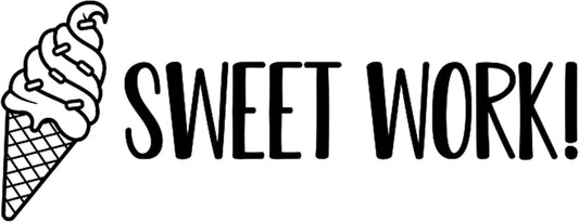 Custom Self-Inking Stamps with 49 Designs - Fun Phrases | Classroom, Library, Book Stamps (Sweet Work!, Xtra Wide)