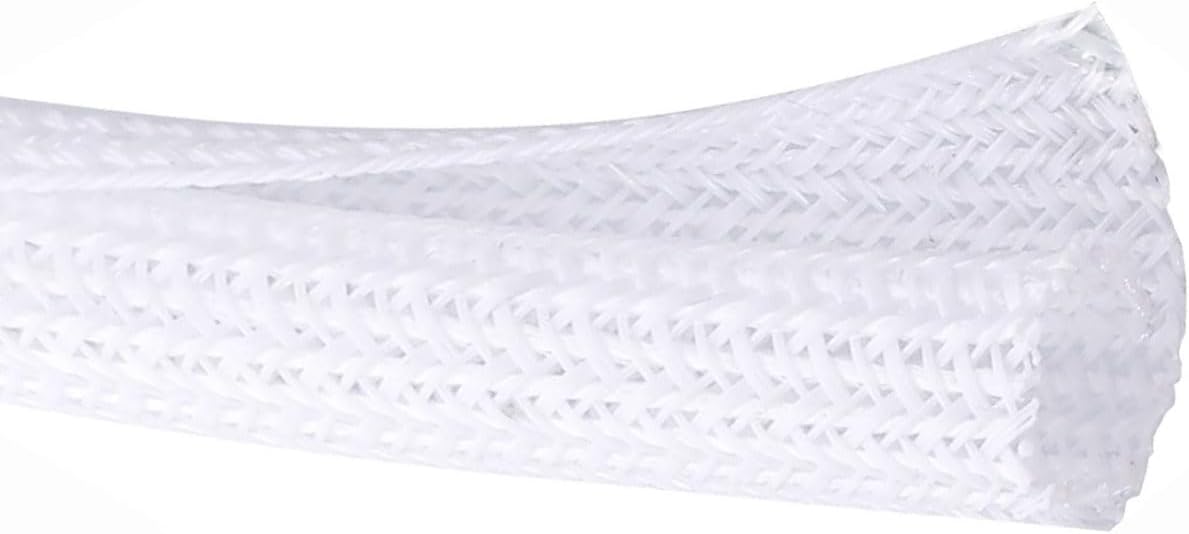 1/4" x50ft Split Sleeve Cable Organizer - Wire Protector Sleeving for Desk, PC, TV, Home Office | Cord Management Cover, Easy Install, White