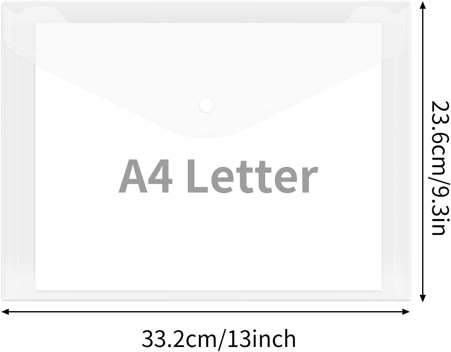 EOOUT 30pcs Plastic Envelopes, Clear Reusable Poly Envelope Waterproof File Folder with Snap Button, US Letter, A4 Size, for School Office Supplies