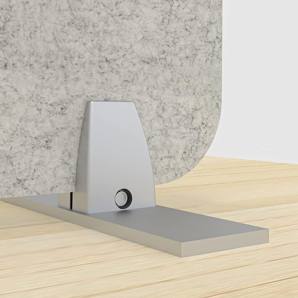 Freestanding Acoustic Desk Divider with Mount | Eco-Friendly Privacy Screen Panel | Noise Reducing Desk Partition | Tackboard Option & Easy to Install | Made from Recycled Plastic | Black - 18" X 47"