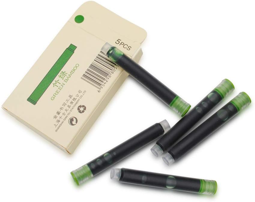 30pcs JINHAO Ink Cartridges Fountain Pen Refills for JINHAO and Baoer Pen Standard Size (Green Bamboo)