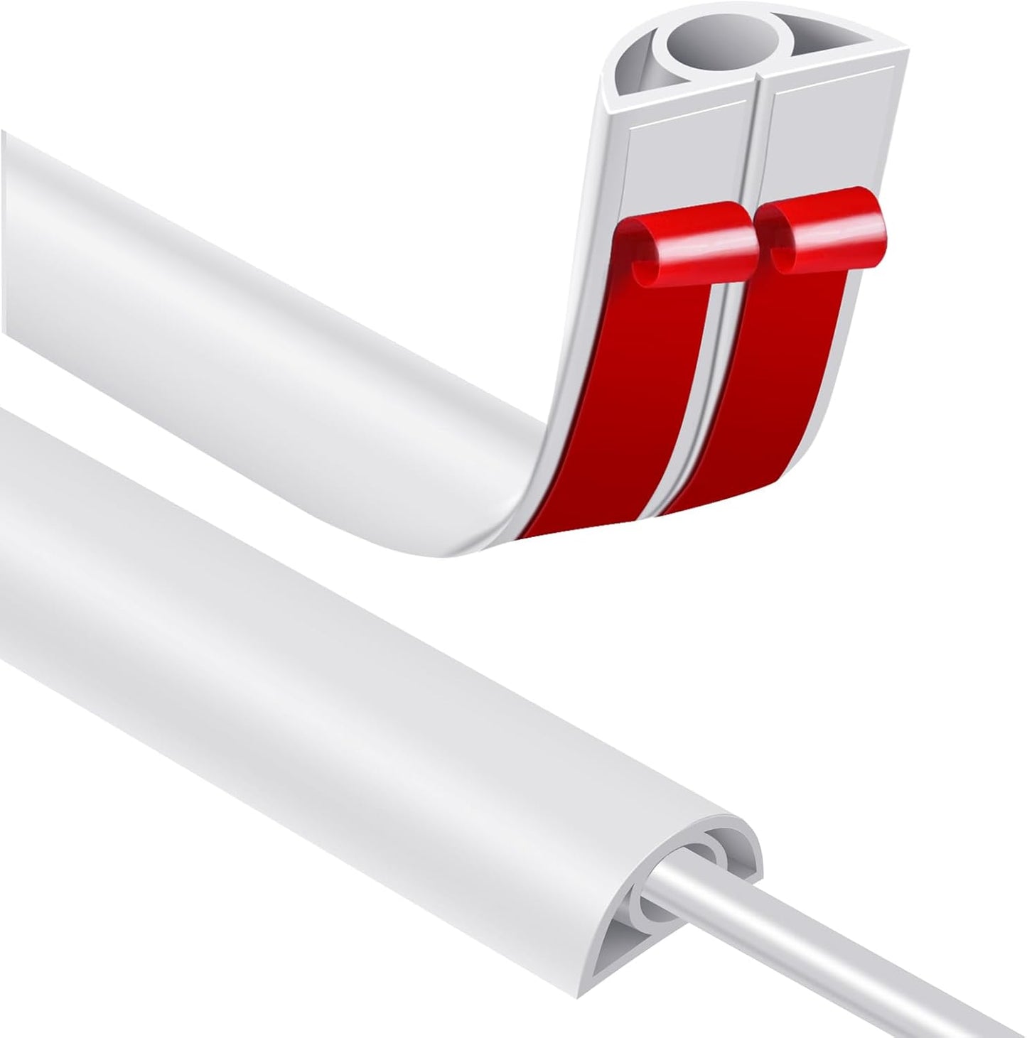 Floor Cord Covers for Wires 12FT Cable Hider Wire Cover Self Adhesive Cord Hider Floor for Offices, Homes, Workshops, Warehouses Cable Cavity 0.3" W x 0.3" H