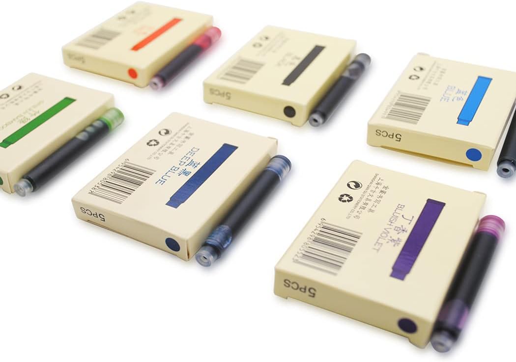30pcs JINHAO Ink Cartridges Fountain Pen Refills for JINHAO and Baoer Pen Standard Size (Mixed Colors)
