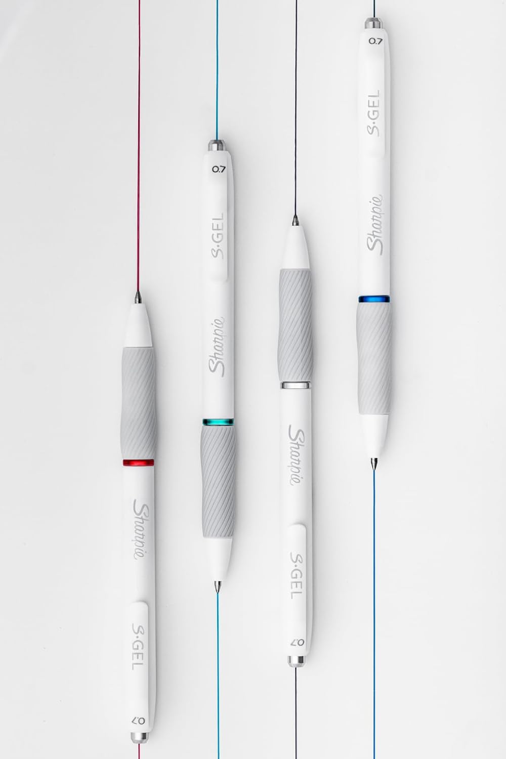 Sharpie S-Gel Pens, Fashion Barrel Gel Pens, Pearl White Body, Medium (0.7mm) Point, Bold Ink Colors, 8 Count