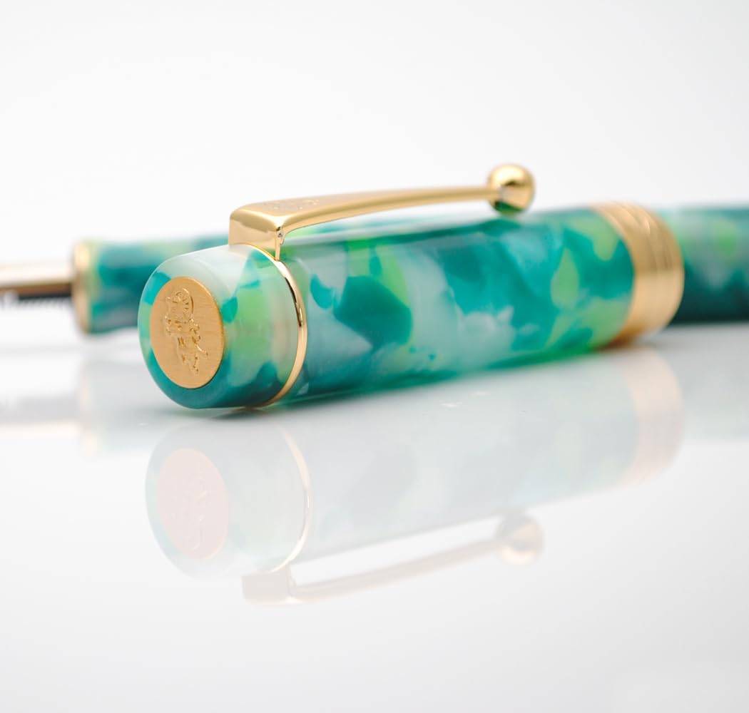 JINHAO 100 Fountain Pen with Ink Converter (Medium Nib 0.7mm, Fantastic Green)