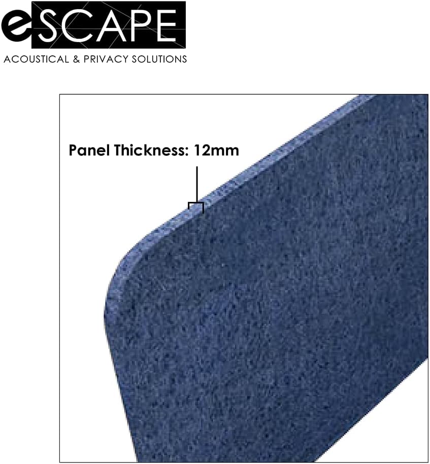 Freestanding Acoustic Desk Divider with Mount | Eco-Friendly Privacy Screen Panel | Noise Reducing Desk Partition | Tackboard Option & Easy to Install | Made from Recycled Plastic | Blue - 18" X71"