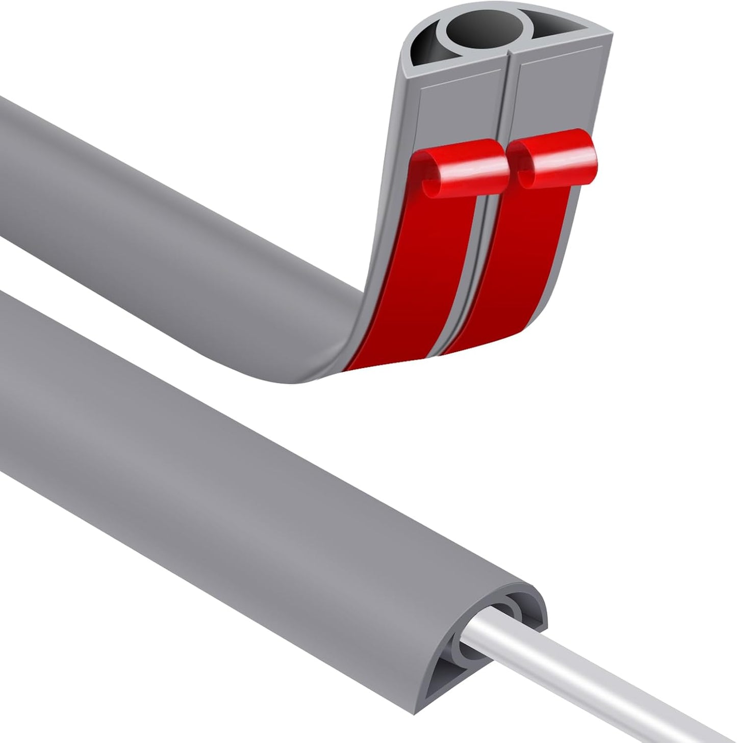 Floor Cord Covers for Wires 3.3FT Cable Hider Wire Coverr Self Adhesive Cord Hider Floor for Offices, Homes, Workshops, Warehouses Cable Cavity 0.3" W x 0.3" H