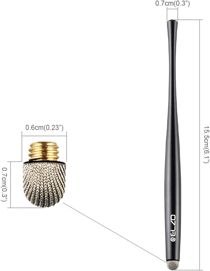 Elzo Capacitive Stylus Pens Premium Metal Slim Combo 4 Pcs Tips for All Touch Screens iPad & Android Tablets DELL/Samsung/HP/Asus/Surface/Samsung/iPhone/LG (Black, Silver, Light Blue & Rose Red)