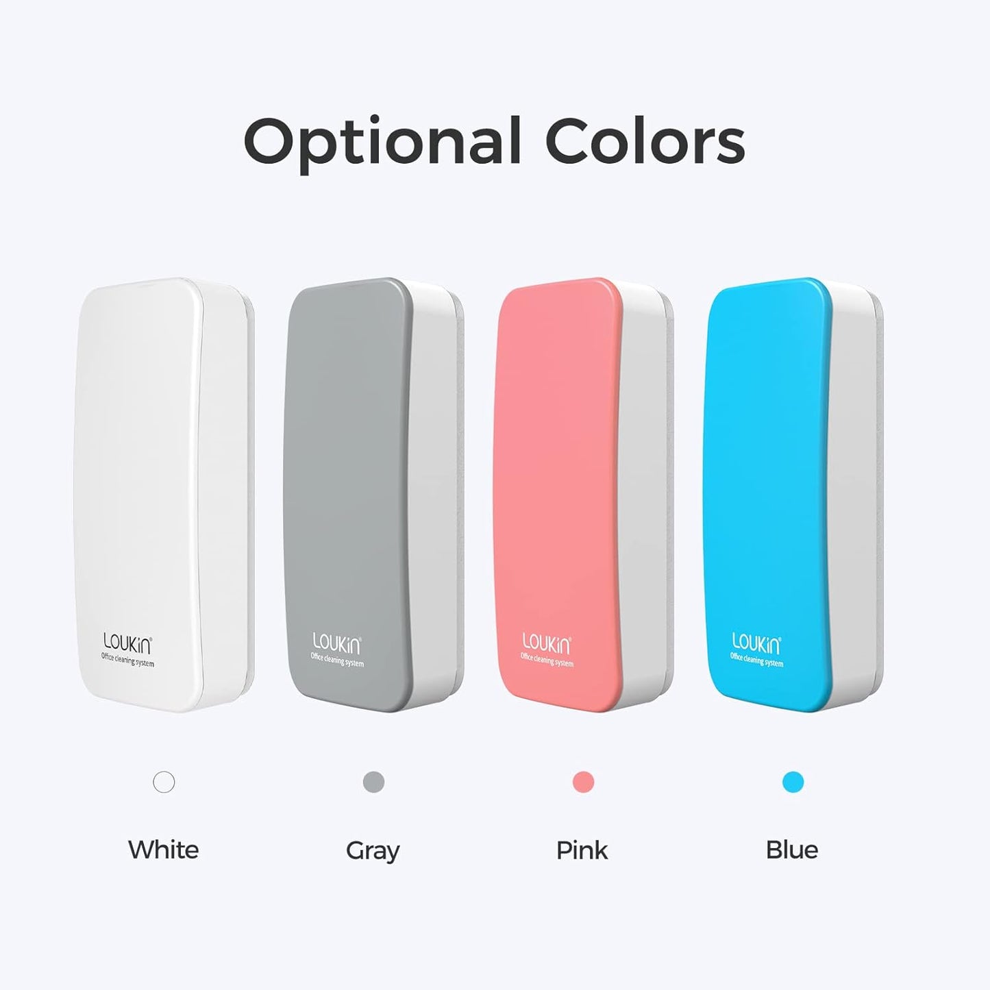 loukin 2 Pack Magnetic Dry Erase Eraser, Whiteboard Eraser, Glass Board Remover, 3.4 fl oz Whiteboard Cleaner * 2 Included, for Classroom, Home and Office Use (Blue)