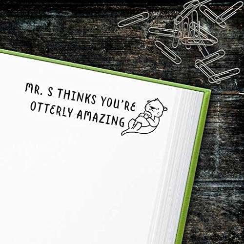 Custom Self-Inking Teacher Stamps | 49 Designs | Fun Teacher Phrases | Grading Made Easy | Classroom, Teacher and Library Book Stamps (Otterly Amazing, Large)