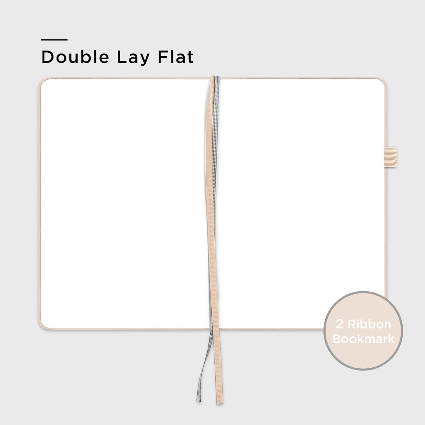 &And Per Se Blank Journal Notebook, 160 Pages, 5.7 x 8 inches College Ruled Thick Paper Notebook Journals for Writing, Hardcover Notebook(1 Pack, Light Apricot)