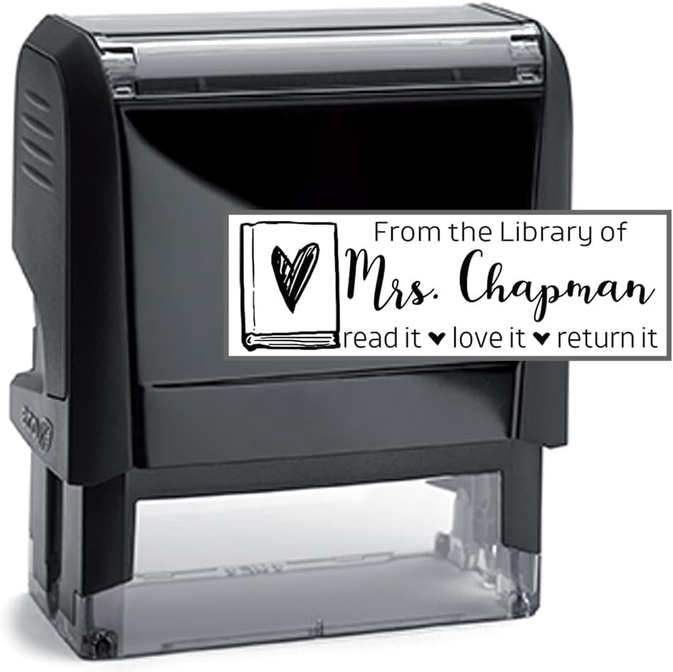 Custom Self-Inking Book Stamps | 49 Designs | Fun Classroom Phrases | Grading Made Easy | Xtra Large (from The Library of Book)