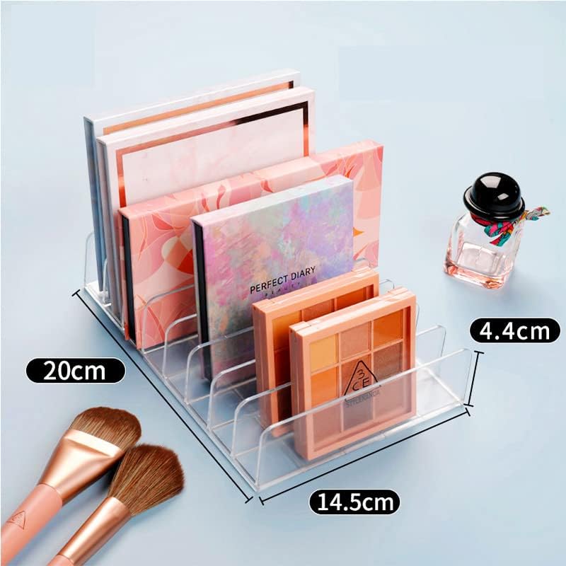 8 Slot Eyeshadow Makeup Palette Organizer, Acrylic Desk Organizer for Sorting Mail, Bill Money Organizer for Cash Envelope, Cash Tray for Cash Stuffing, Use in Home&Office - Clear - 2 Pack