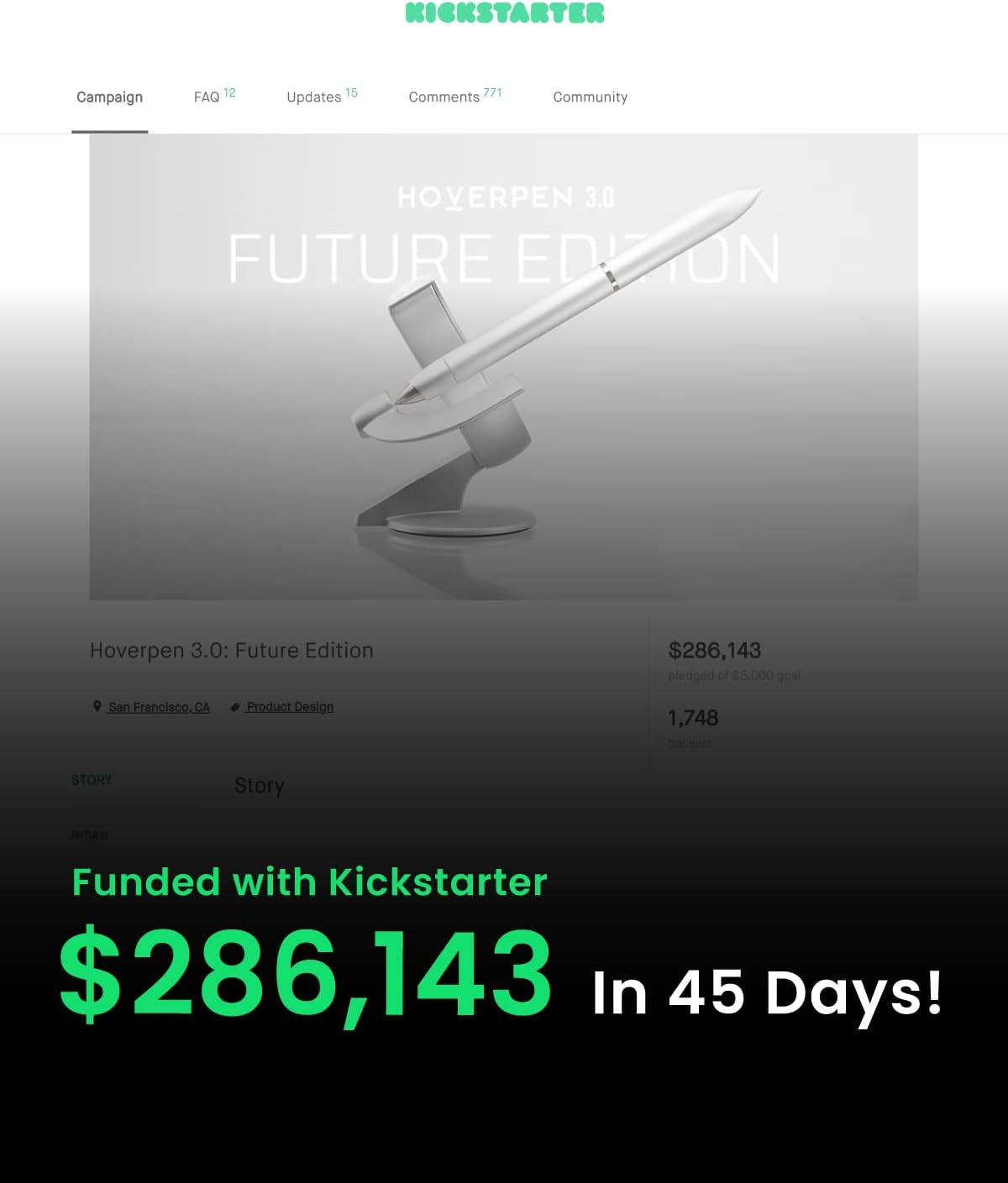 novium Hoverpen Future Edition - Luxury Fountain Pen & Rollerball Pen All-In Gift Box, Fine Nib, Futuristic Aesthetic, Aerospace Metal Made, Free Spinning Executive Pen, Mens Gift Ideas (Frost Silver)