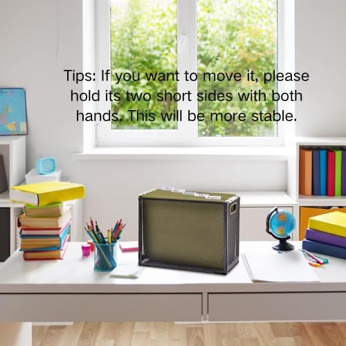 EASEPRES Desk Hanging File Organizer with 10 Folders, Mesh Metal Letter-Size Desktop File Holder Box for Filing Folder Storage Basket, 2 Pack Black, 12.2 x 9.45 x 5.45 inches