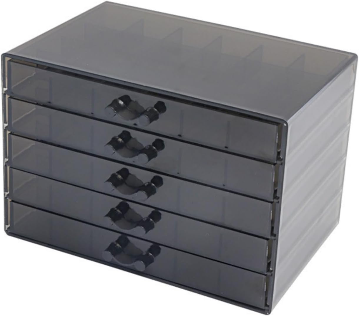 Feadily Acrylic Jewelry Organizer Box, Jewelry Drawer Organizer With 5 Drawers 120 Grids, Black