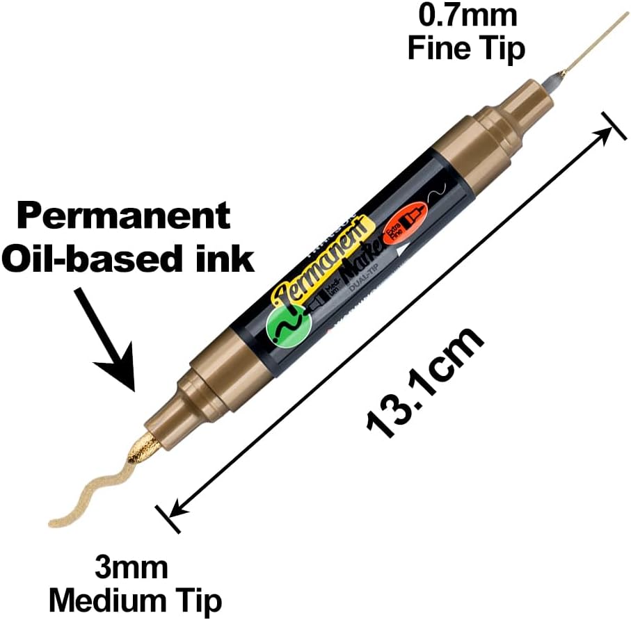 TRANSON 4 Colors Dual-tip Permanent Paint Markers Oil Based Waterproof