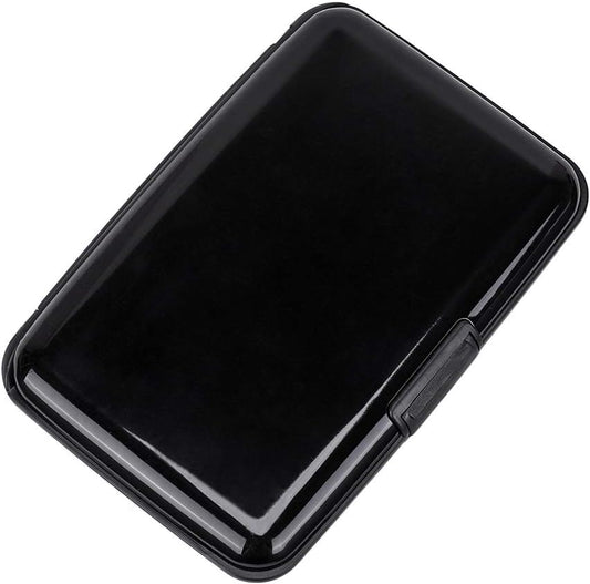 ELFISH Mini RFID Aluminum Wallet Credit Cards Holder Business Card Case Metal ID Case for Men Women (Black)