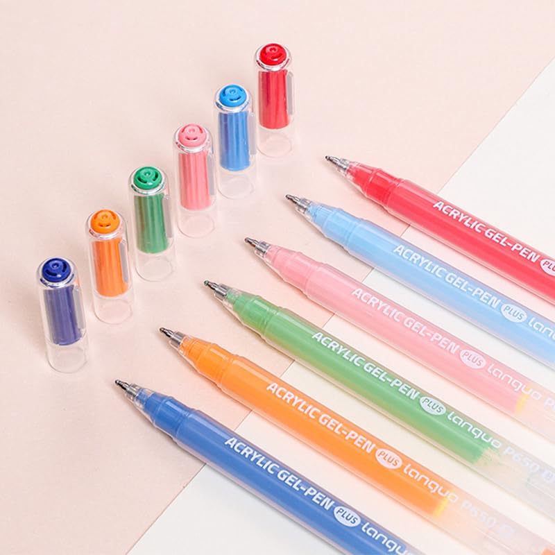 Acrylic Gel Pens for Coloring Books, Quick Dry 6 Pcs 1.0mm Fine Point Gel Marker Pen for Drawing, Journaling Art, School Supplies, Black