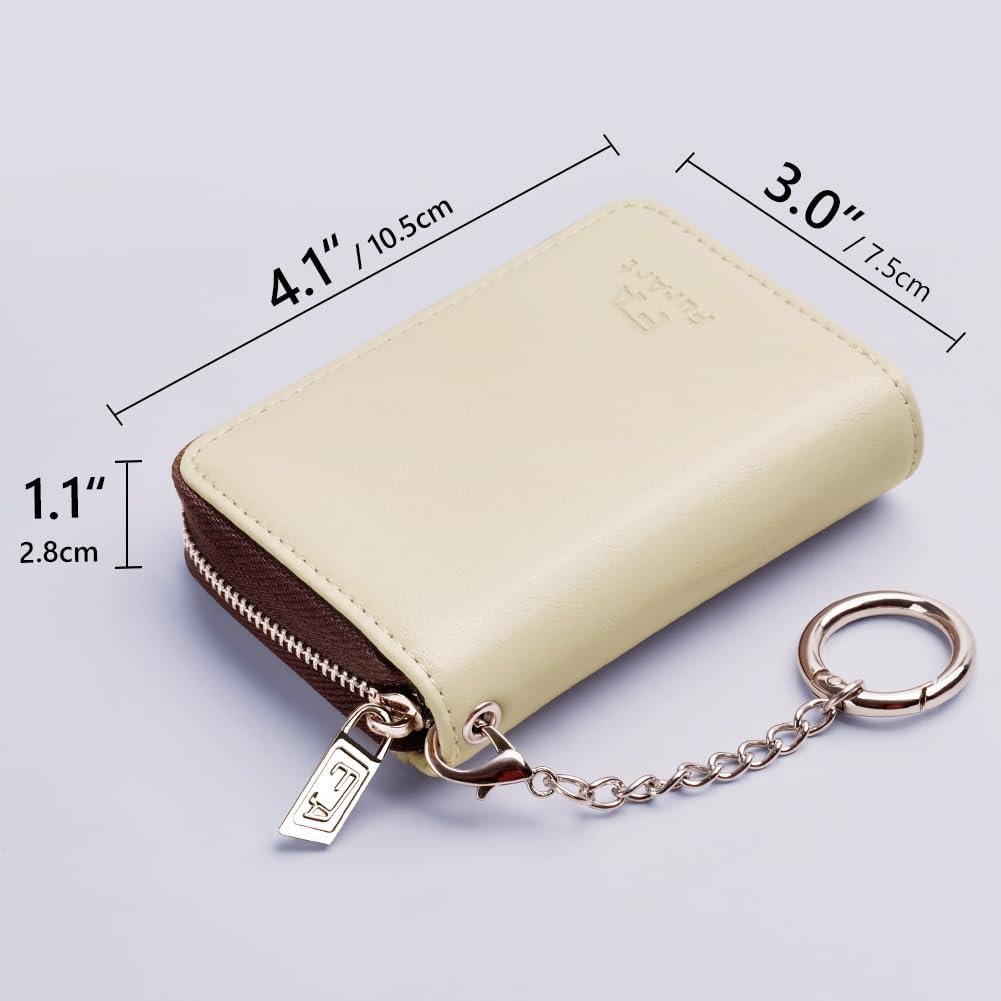 FurArt Zipper Wallet Women, RFID Blocking Credit Card Wallet, Business Card Holder, Compact Size KeyChain Wallet